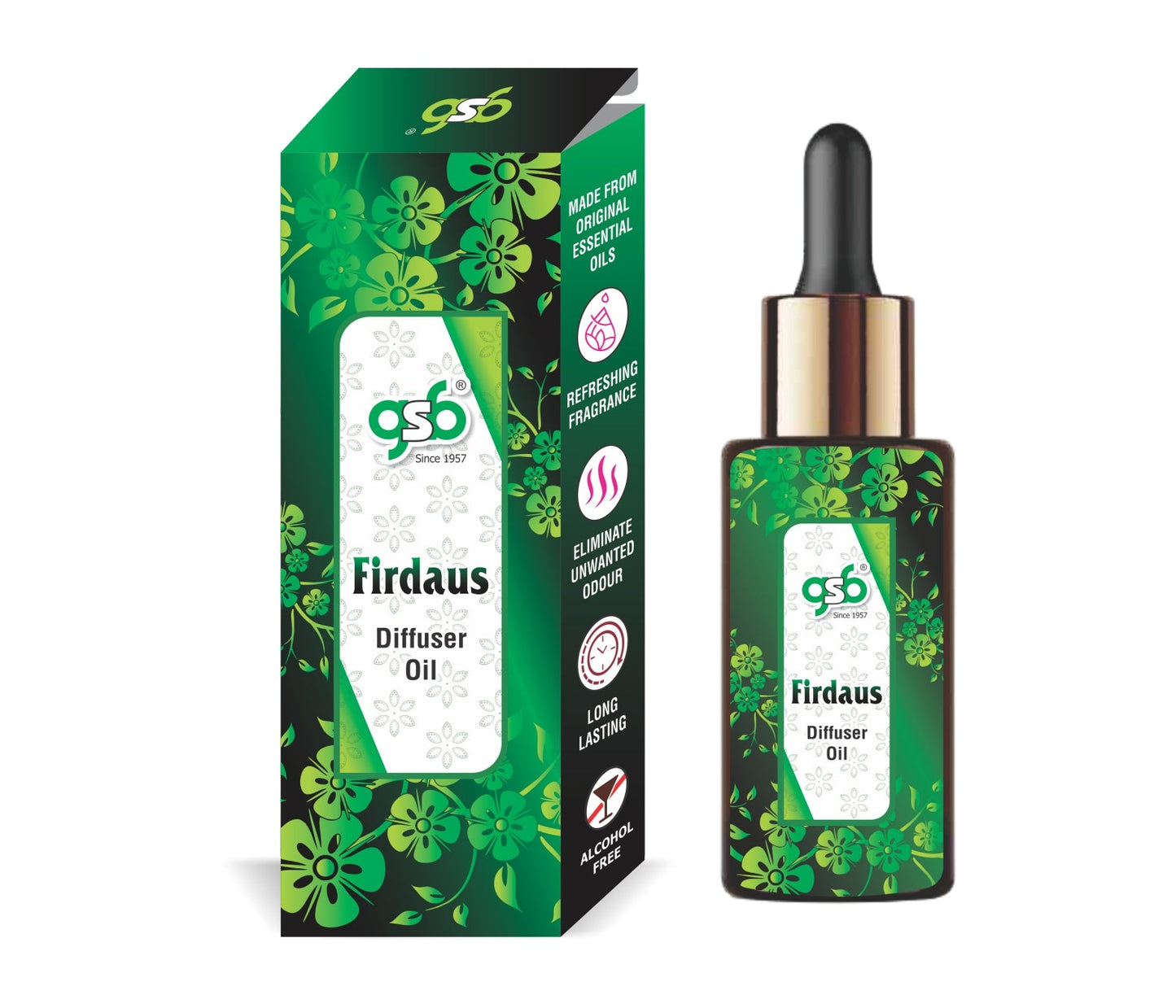 GSB Firdaus Diffuser Oil | Used In Reed Diffuser, Candle Burner, Electric Diffuser, Humidifiers and Air Revitalizer | Aromatherapy Oil