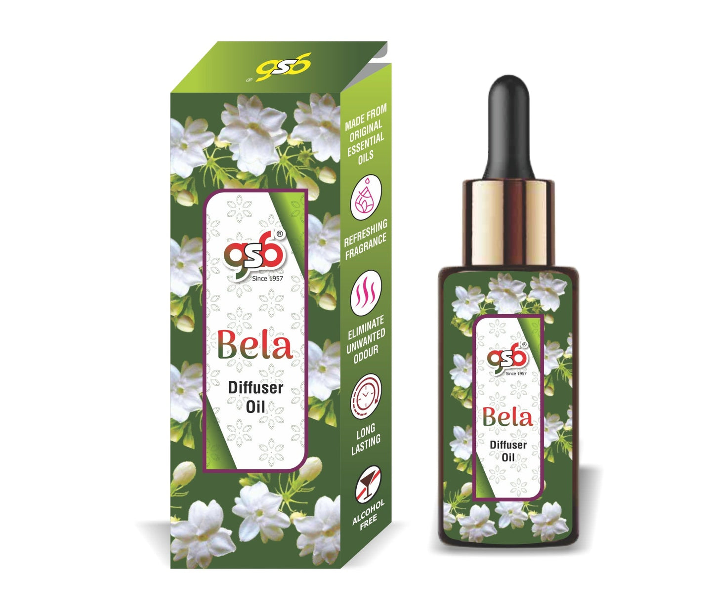 GSB Bela Diffuser Oil | Used In Reed Diffuser, Candle Burner, Electric Diffuser, Humidifiers and Air Revitalizer | Aromatherapy Oil