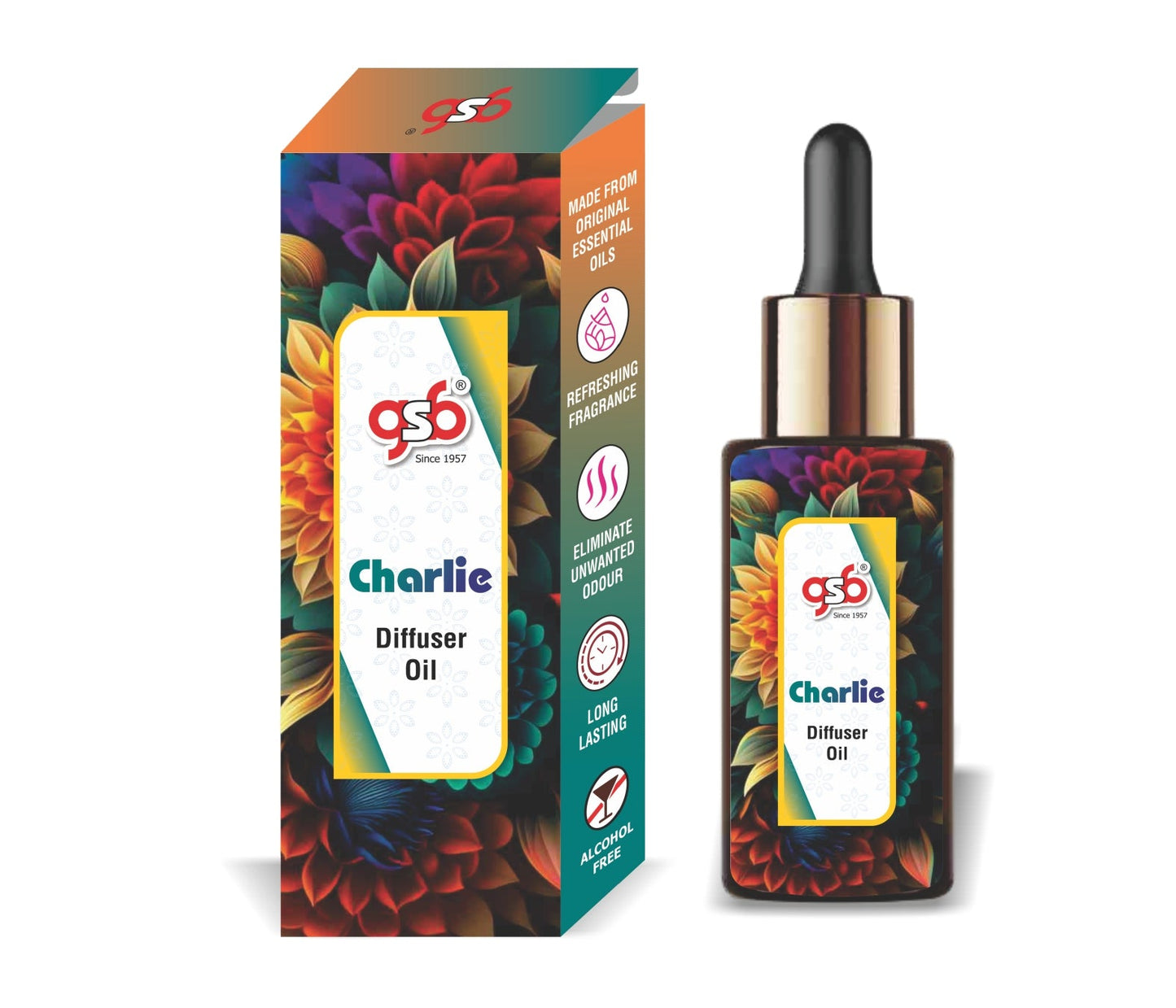 GSB Charlie Diffuser Oil | Used In Reed Diffuser, Candle Burner, Electric Diffuser, Humidifiers and Air Revitalizer | Aromatherapy Oil