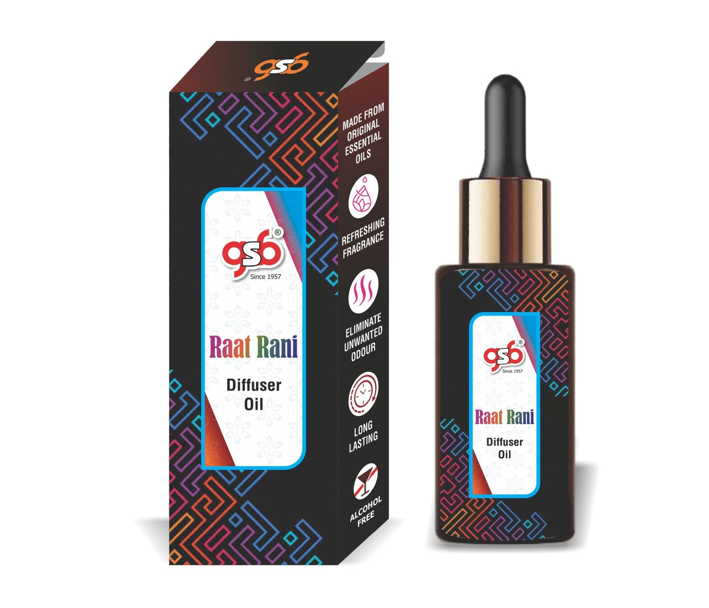 GSB Raat Rani Diffuser Oil | Used In Reed Diffuser, Candle Burner, Electric Diffuser, Humidifiers and Air Revitalizer | Aromatherapy Oil