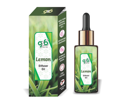 GSB Lemon Diffuser Oil | Used In Reed Diffuser, Candle Burner, Electric Diffuser, Humidifiers and Air Revitalizer | Aromatherapy Oil