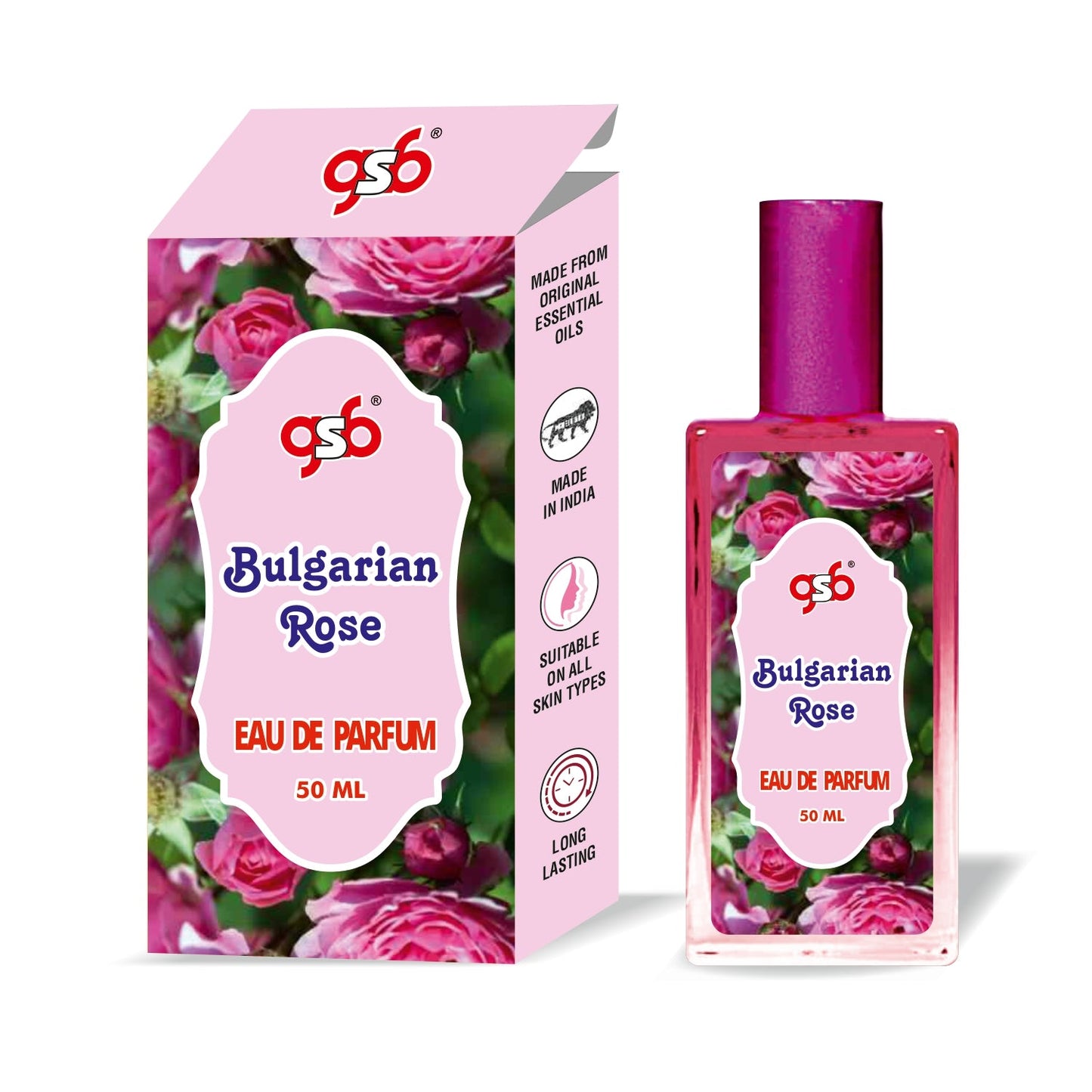 GSB Bulgarian Rose Eau De Parfum | EDP Spray For Men & Women | Luxury Perfume | Long Lasting | Suitable On All Occasions | 50 ML