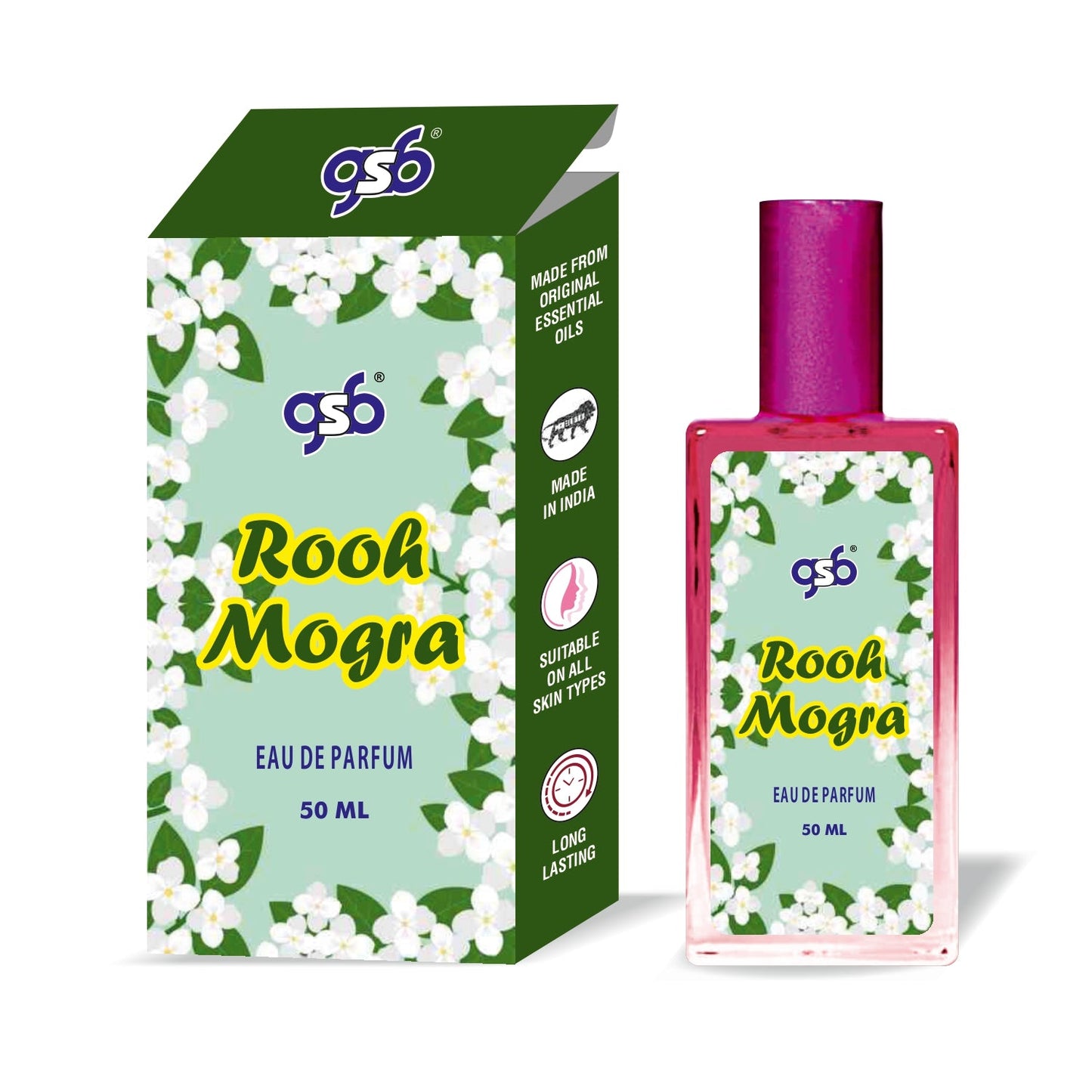 GSB Rooh Mogra Eau De Parfum | EDP Spray For Men & Women | Luxury Perfume | Long Lasting | Suitable On All Occasions | 50 ML