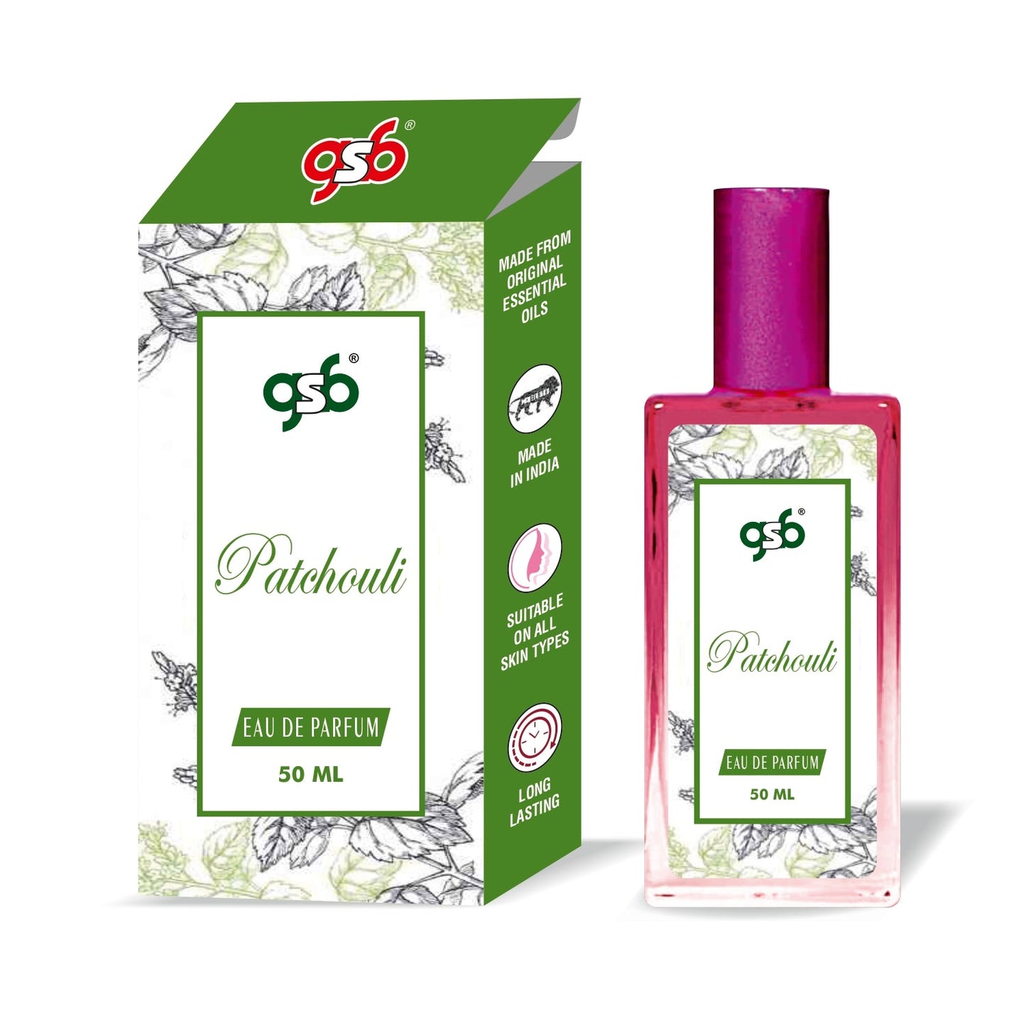 GSB Patchouli Eau De Parfum | EDP Spray For Men & Women | Luxury Perfume | Long Lasting | Suitable On All Occasions | 50 ML