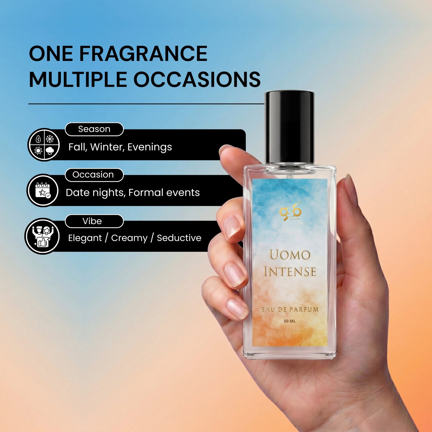 GSB Uomo Intense Eau De Parfum Inspired From Valentine Uomo Intense | Clone Fragrance | Designer EDP Spray For Men & Women | Long Lasting