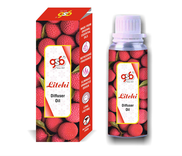GSB Litchi Diffuser Oil | Used In Reed Diffuser, Candle Burner, Electric Diffuser, Humidifiers and Air Revitalizer | Aromatherapy Oil