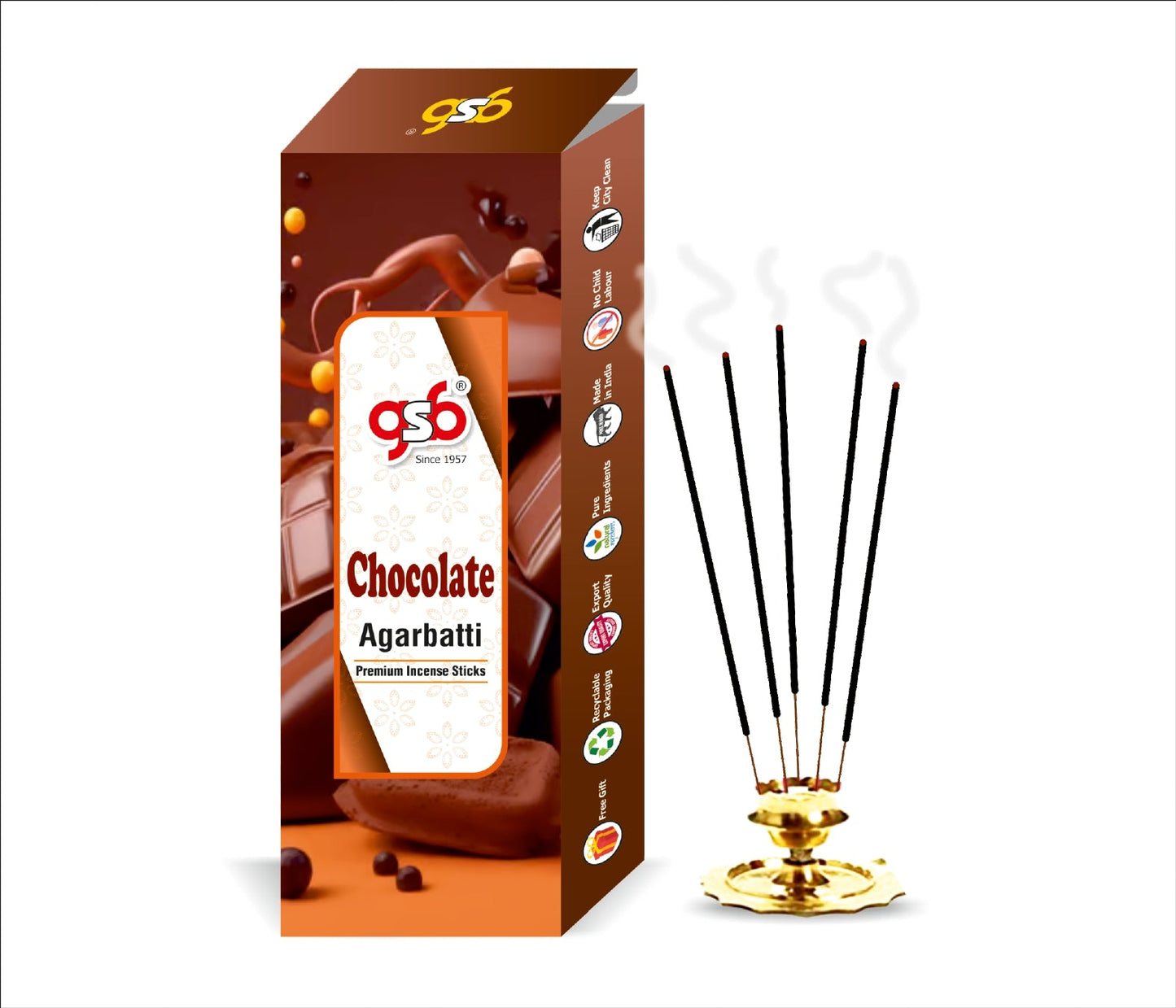 GSB Chocolate Premium Incense Sticks | Agarbatti | Made with Natural Essential Oil