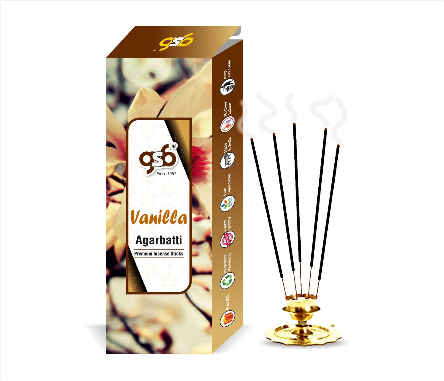 GSB Vanilla Premium Incense Sticks | Agarbatti | Made with Natural Essential Oil