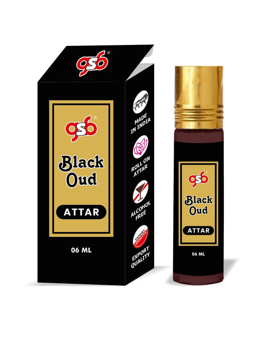 GSB Black Oud Pure Natural Attar/Itra/Perfume Roll On | Alcohol Free | Long Lasting | Undiluted | Unisex | 6 ml