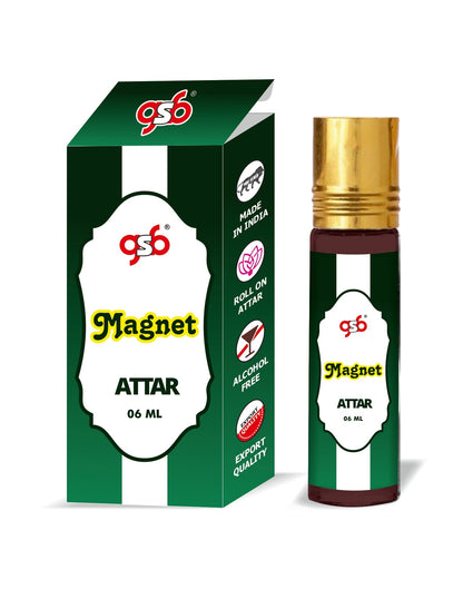 GSB Magnett Pure Natural Attar/Itra/Perfume Roll On | Alcohol Free | Long Lasting | Undiluted | Unisex | 6 ml