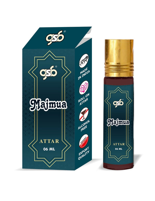 GSB Majmua Pure Natural Attar/Itra/Perfume Roll On | Alcohol Free | Long Lasting | Undiluted | Unisex | 6 ml