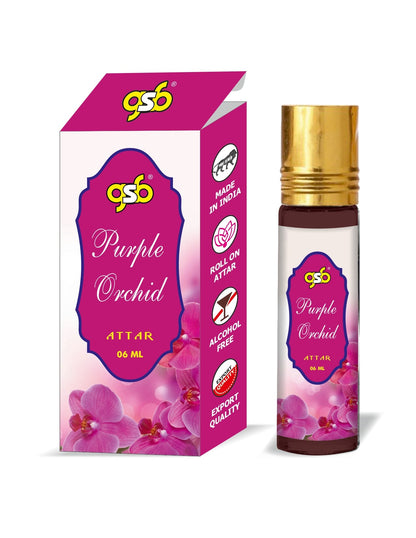 GSB Purple Orchid Pure Natural Attar/Itra/Perfume Roll On | Alcohol Free | Long Lasting | Undiluted | Unisex | 6 ml