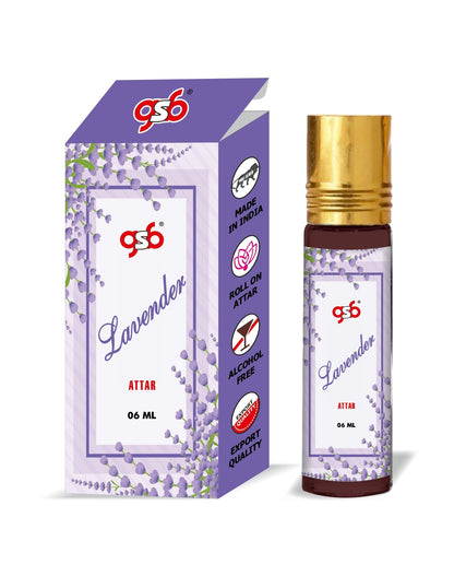 GSB Lavender Pure Natural Attar/Itra/Perfume Roll On | Alcohol Free | Long Lasting | Undiluted | Unisex | 6 ml