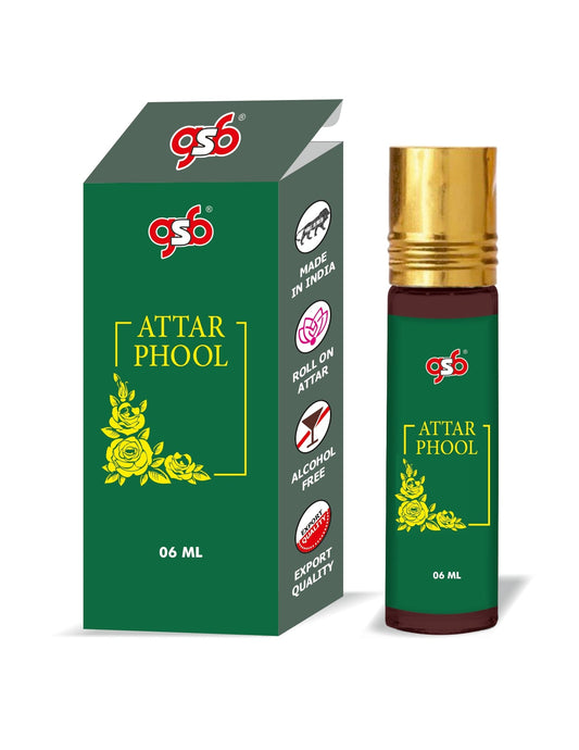 GSB Attar Phool Pure Natural Attar/Itra/Perfume Roll On | Alcohol Free | Long Lasting | Undiluted | Unisex | 6 ml