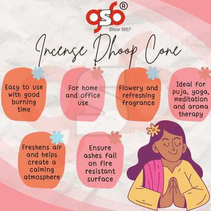 GSB Tulsi Chandan Premium Backflow Cones | Best For Smoke Fountain | Backflow Cone | No Charcoal | No Bamboo
