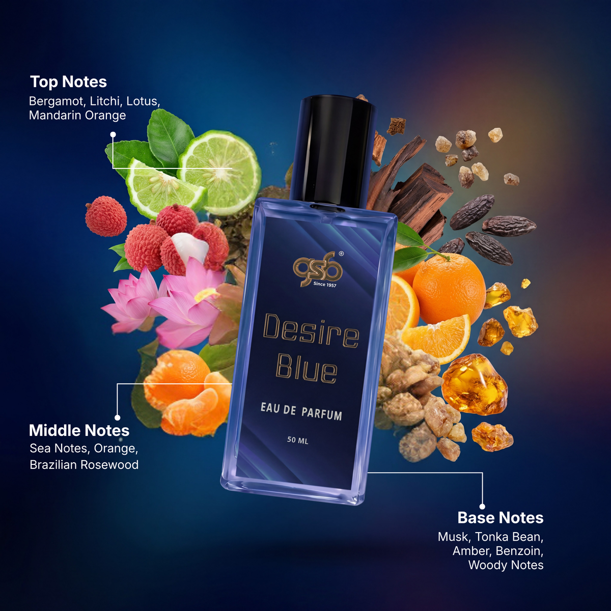 GSB Desire Blue Eau De Parfum Inspired From Donhill Desire Blue - 2