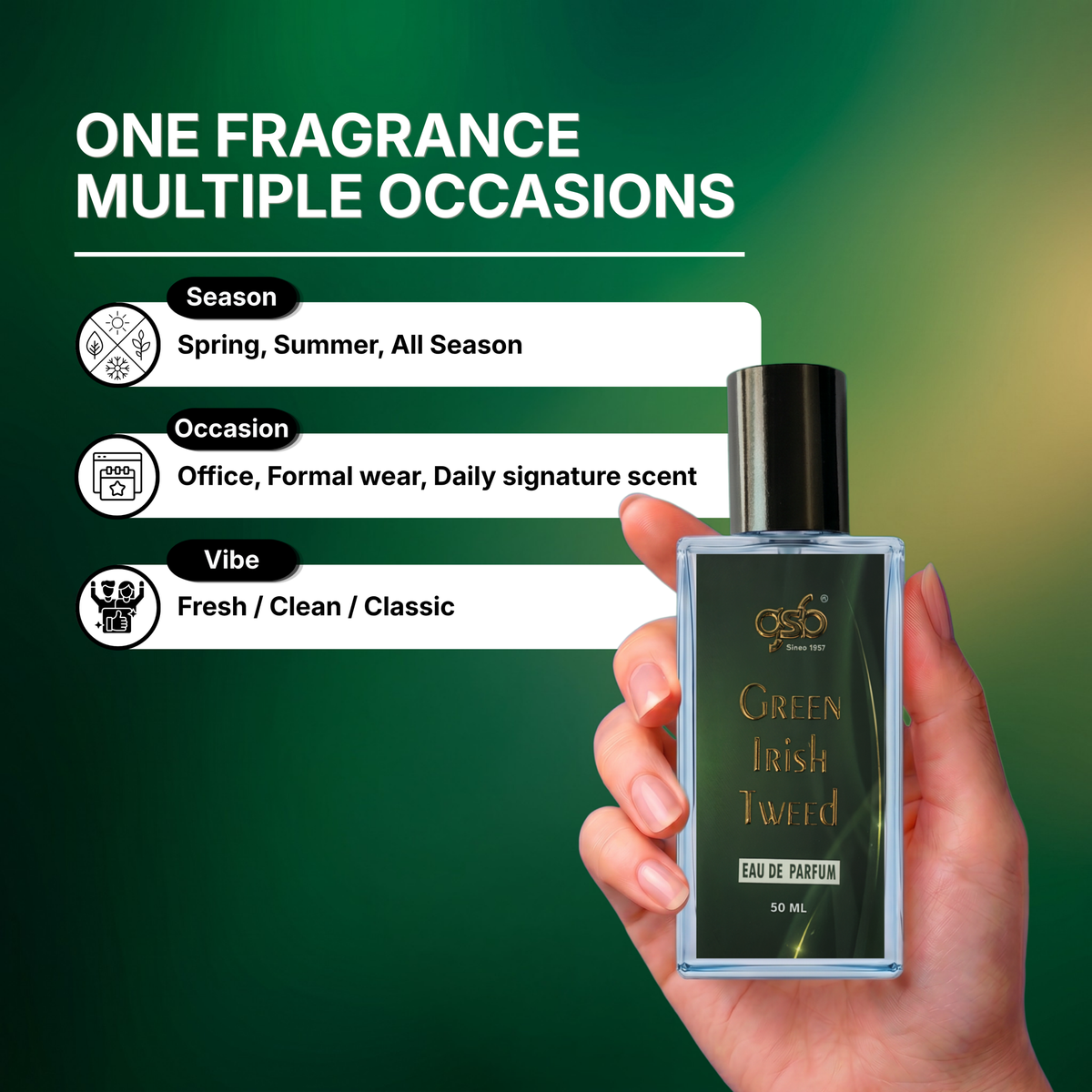 GSB Green Irish Tweed Eau De Parfum Inspired From Greed Green Irish Tweed - 4