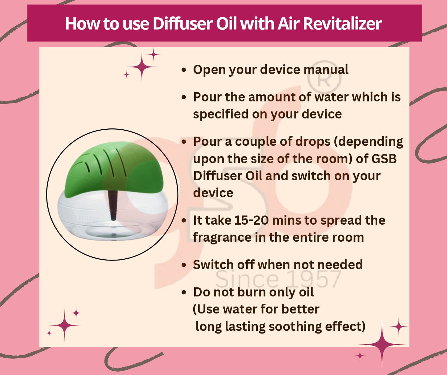 GSB Orchid Diffuser Oil | Used In Reed Diffuser, Candle Burner, Electric Diffuser, Humidifiers and Air Revitalizer | Aromatherapy Oil