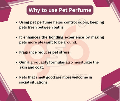 GSB Rose Pet Perfume | Alcohol Free | Smell Remover | Keeps Coat Smelling Fresh | Long Lasting | Dog & Cat Cologne | For All Breeds